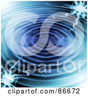 Royalty Free RF Clipart Illustration Of A Blue Electric Ripple Background