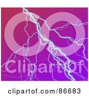 Poster, Art Print Of Strike Of Lightning Over Purple