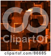 Poster, Art Print Of Brown Glowing Circuit Background