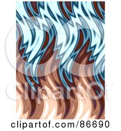 Poster, Art Print Of Brown And Blue Wavy Flame Background