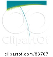 Royalty Free RF Clipart Illustration Of A Green And Blue Wave Over White Space