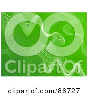 Royalty Free RF Clipart Illustration Of A Green Ripply Background With White Mesh Waves