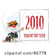 Poster, Art Print Of Business Tiger Pointing To A Sign - 2010 Year Of The Tiger