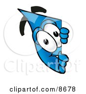 Clipart Picture Of A Water Drop Mascot Cartoon Character Peeking Around A Corner