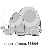 Royalty Free RF Clipart Illustration Of A Grey Elephant Looking Back Over Its Shoulder