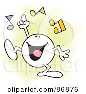 Poster, Art Print Of Moodie Character Doing His Happy Dance With Music Notes