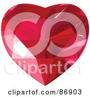 Royalty Free RF Clipart Illustration Of A Red Faced Diamond Heart Version 2
