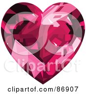 Royalty Free RF Clipart Illustration Of A Garnet Diamond Heart