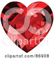 Royalty Free RF Clipart Illustration Of A Ruby Diamond Heart