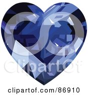 Royalty Free RF Clipart Illustration Of A Blue Diamond Heart