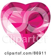 Royalty Free RF Clipart Illustration Of A Garnet Faceted Heart Version 1