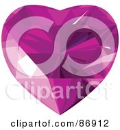 Royalty Free RF Clipart Illustration Of A Faceted Purple Amethyst Heart