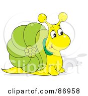 Royalty Free RF Clipart Illustration Of A Cute Yellow And Green Snail
