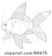 Royalty Free RF Clipart Illustration Of An Outlined Goldfish