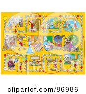 Poster, Art Print Of Yellow Pinocchio Board Game Layout