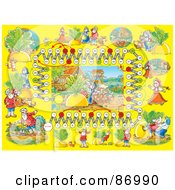 Poster, Art Print Of Giant Turnip Fairy Tale Board Game Layout