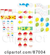 Poster, Art Print Of Digital Collage Of Faces Balloons Fish Houses And Flags