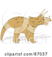 Poster, Art Print Of Tan Triceratops In Profile
