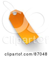 Royalty Free RF Clipart Illustration Of A Blank Orange 3d Sales Tag by Tonis Pan