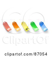 Royalty Free RF Clipart Illustration Of A Group Of Colorful Discounted Sales Tags Version 1