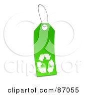 Poster, Art Print Of Green And White Blank Recycle Sales Tag - Version 2