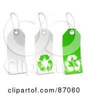 Poster, Art Print Of Group Of White And Green Recycle Sales Tags - Version 1