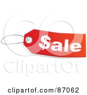 Poster, Art Print Of Red And White Sale Store Tag