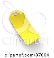 Royalty Free RF Clipart Illustration Of A Blank Yellow 3d Sales Tag