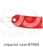 Royalty Free RF Clipart Illustration Of A Blank Red Heart Patterned Sales Tag by Tonis Pan