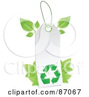 Poster, Art Print Of Blank White Recycle Sales Tag With Leaves