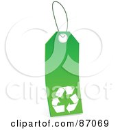 Poster, Art Print Of Green And White Blank Recycle Sales Tag - Version 1