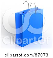 Poster, Art Print Of Plain 3d Blue Shopping Or Gift Bag