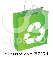 Poster, Art Print Of Green And White Recycled Shopping Bag