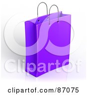 Poster, Art Print Of Plain 3d Purple Shopping Or Gift Bag
