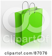 Poster, Art Print Of Plain 3d Green Shopping Or Gift Bag