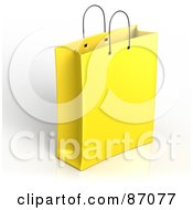 Plain 3d Yellow Shopping Or Gift Bag