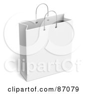 Royalty Free RF Clipart Illustration Of A Plain 3d White Shopping Or Gift Bag by Tonis Pan