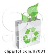 Poster, Art Print Of Plant In A White Recycled Gift Bag