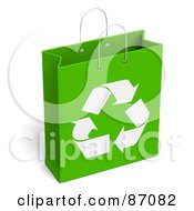 Poster, Art Print Of Green And White Recycled Gift Bag