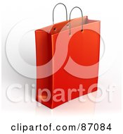 Poster, Art Print Of Plain 3d Red Shopping Or Gift Bag