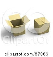 Poster, Art Print Of Two 3d Cardboard Boxes With Shadows