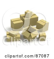 Poster, Art Print Of Group Of Various Sized 3d Shipping Boxes