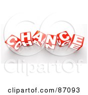 Royalty Free RF Clipart Illustration Of 3d Cubes Spelling Chance by Tonis Pan