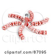 Royalty Free RF Clipart Illustration Of A 3d Person Surrounded By Chance Cubes