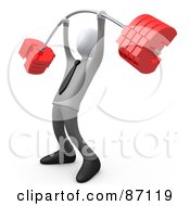 3d Rendered White Businsessman Lifting A Heavy Barbell With Dollar Symbol Weights