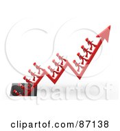 Royalty Free RF Clipart Illustration Of 3d Red People On An Arrow
