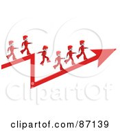 Poster, Art Print Of 3d Red People Walking On An Arrow