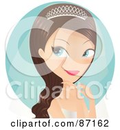 Royalty Free RF Clipart Illustration Of A Beautiful Brunette Caucasian Bride Wearing A Veil by Melisende Vector