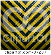 Poster, Art Print Of Black And Yellow Diamond Plate Hazard Stripes Background