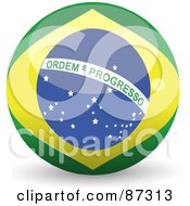 Poster, Art Print Of Shiny 3d Brazil Sphere
